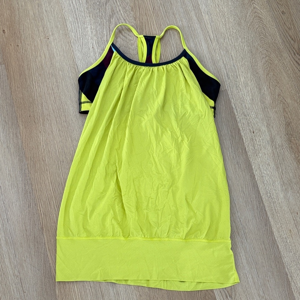 lululemon athletica Neon Yellow bra with Tank